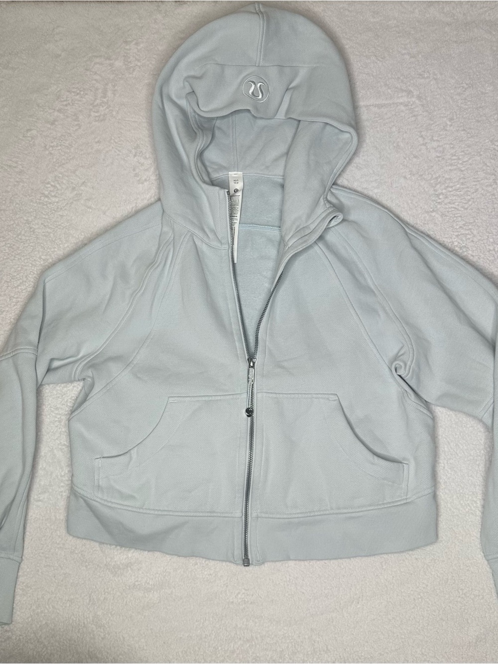 lululemon Scuba Full Zip Hoodie XS/S Light Gray Elite Gymnastics Rhinestone